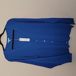 Draper James blue textured cardigan sweater Sz 1X New